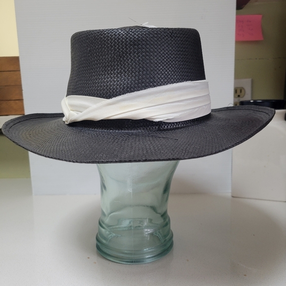 ❤️ 3 for $35 Vintage Kangol Straw Fedora Sun Hat Madras Band-One Size Large Brim - Picture 5 of 9